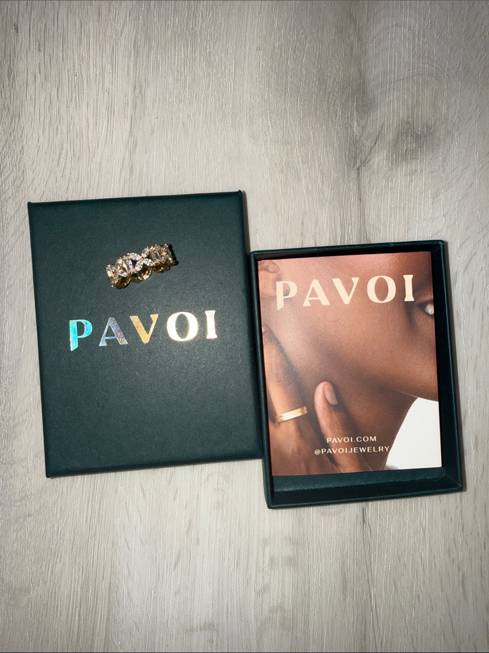PAVOI Gold Crystal Band Ring - Gold